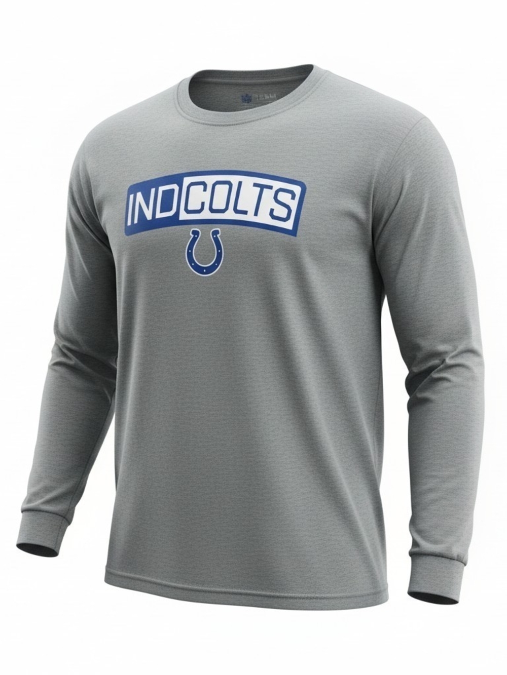NFL Gray Long Sleeve IND COLTS Graphic Tee with Blue Logo Mens 3xl